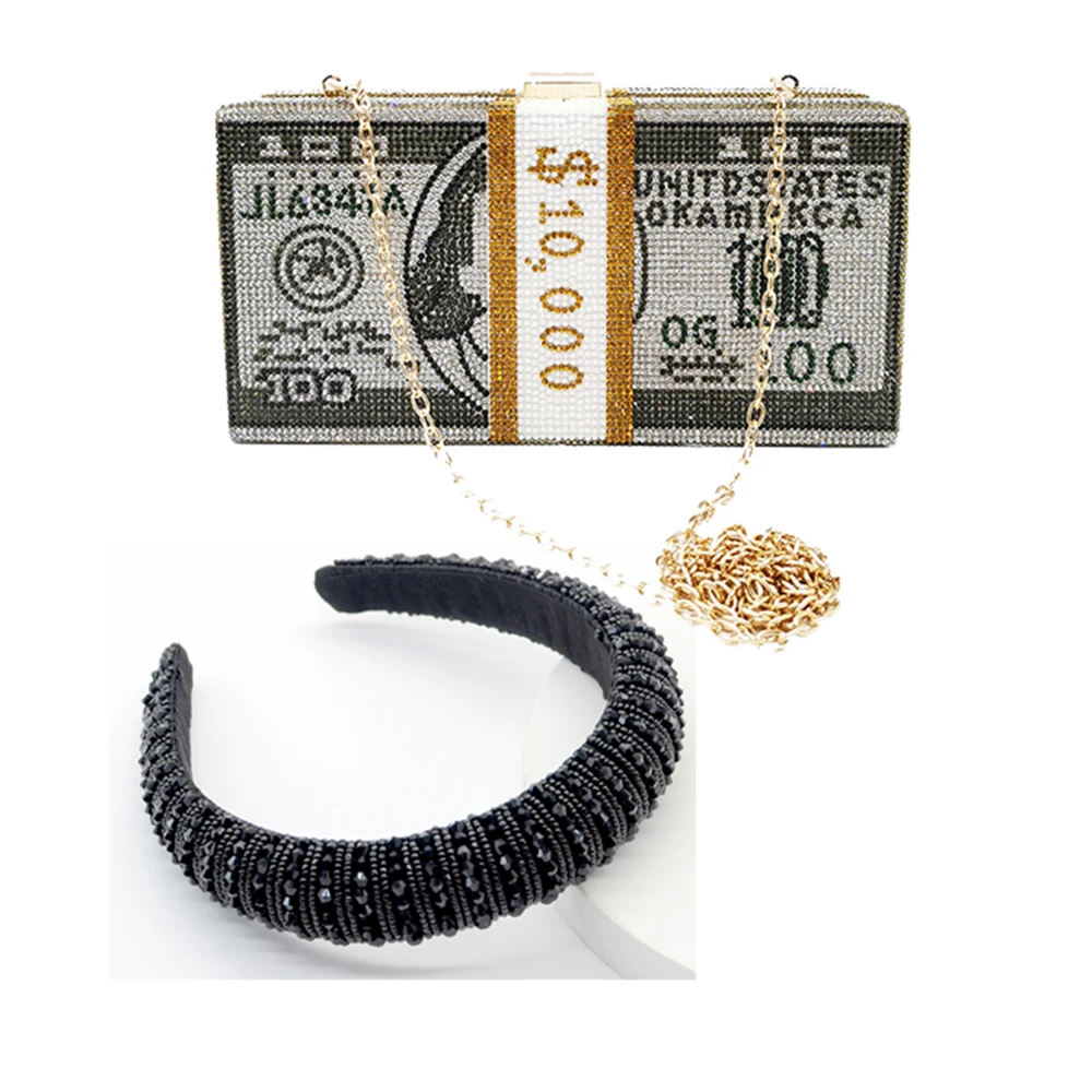 Rhinestone Money Bags with Headband sets Purse for Women Fashion Design 2020 new Bling Money Purse Rhinestone Headband
Rhinestone Money Bags with Headband sets Purse for Women Fashion Design 2020 new Bling Money Purse Rhinestone Headband
