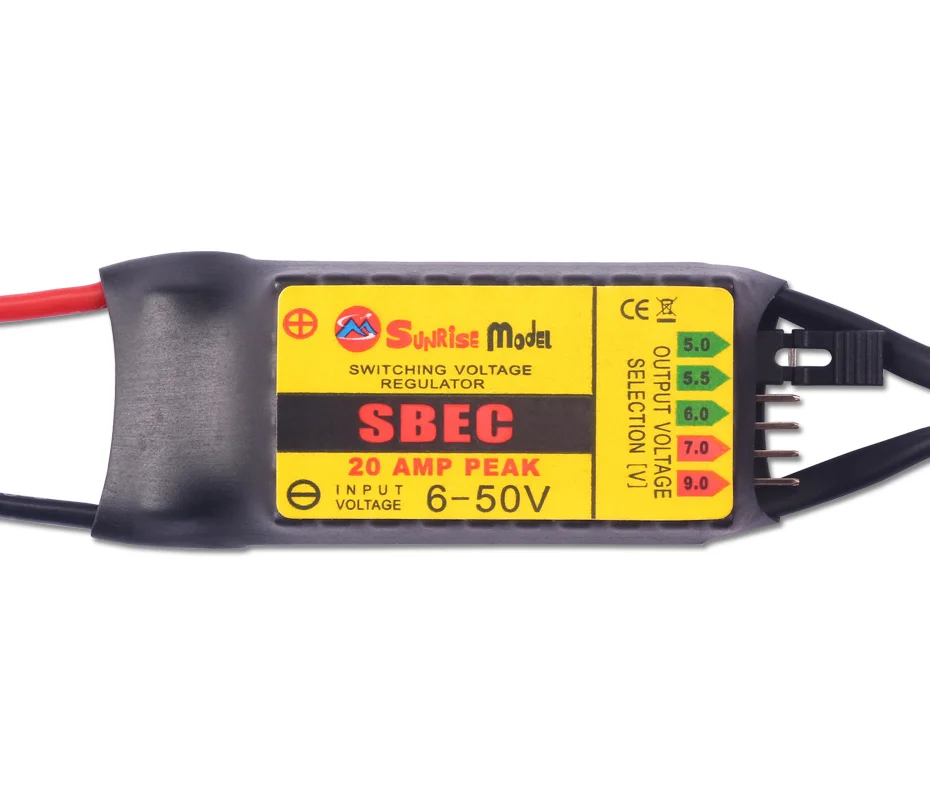 Регулятор напряжения SunriseModel SBEC, переключатель для радиоуправляемых самолетов, вертолетов, 6-50 в, 45 х26х8 мм, 20 А, 5 В, 5,5 В, 6 в, 7 в, 9 в
Регулятор напряжения SunriseModel SBEC, переключатель для радиоуправляемых самолетов, вертолетов, 6-50 в, 45 х26х8 мм, 20 А, 5 В, 5,5 В, 6 в, 7 в, 9 в