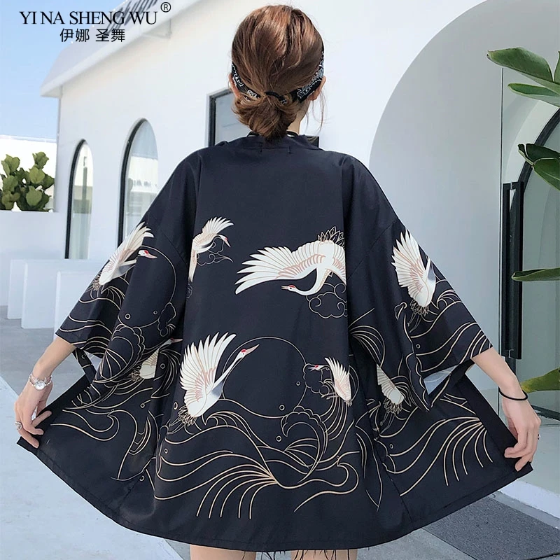 New Japanese Style Kimono Women Mujer Crane Summer Clothing Loose Shirt Japan Kimono Jacket Cardigan Yukata Samurai Haori Coat
New Japanese Style Kimono Women Mujer Crane Summer Clothing Loose Shirt Japan Kimono Jacket Cardigan Yukata Samurai Haori Coat