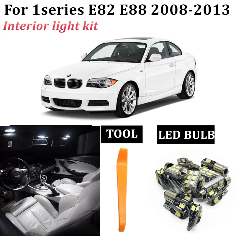 

14x car Canbus T10 LED Lights Bulb Interior Kit Map Dome Trunk License Plate Light Fit for BMW E82 E88 2008-2013 interior light