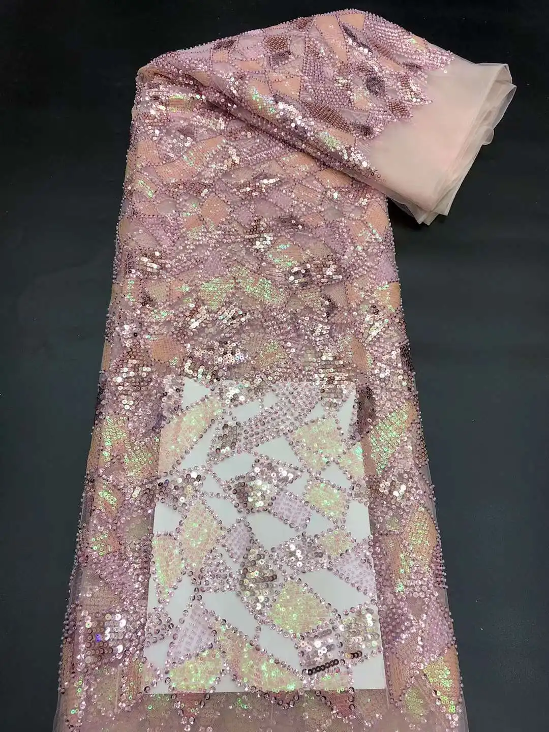 Hot Sale Multicolor French Mesh Lace Fabric Beads Tube Sequins Craft Designer DIY Supplies Party Bridal Gown Skirt Dress 5 Yards
Hot Sale Multicolor French Mesh Lace Fabric Beads Tube Sequins Craft Designer DIY Supplies Party Bridal Gown Skirt Dress 5 Yards