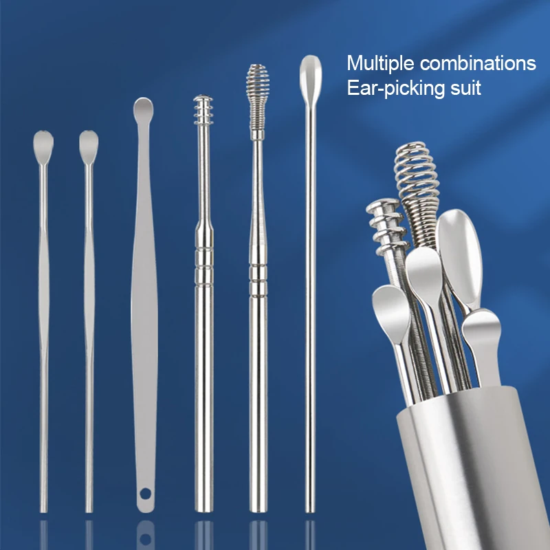 6Pcs Steel Ear Wax Remover Ear Cleaning Kit Ear Pick Earpick Ear Cleaner Spoon Care Ear Clean Tool for Baby Adults Ear Care Set
6Pcs Steel Ear Wax Remover Ear Cleaning Kit Ear Pick Earpick Ear Cleaner Spoon Care Ear Clean Tool for Baby Adults Ear Care Set