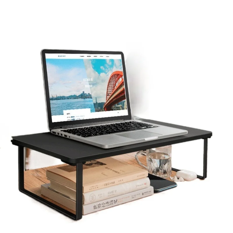 

zq Laptop Monitor Desktop Screen Elevated Shelves Base Bracket Storage Rack Raised Bracket