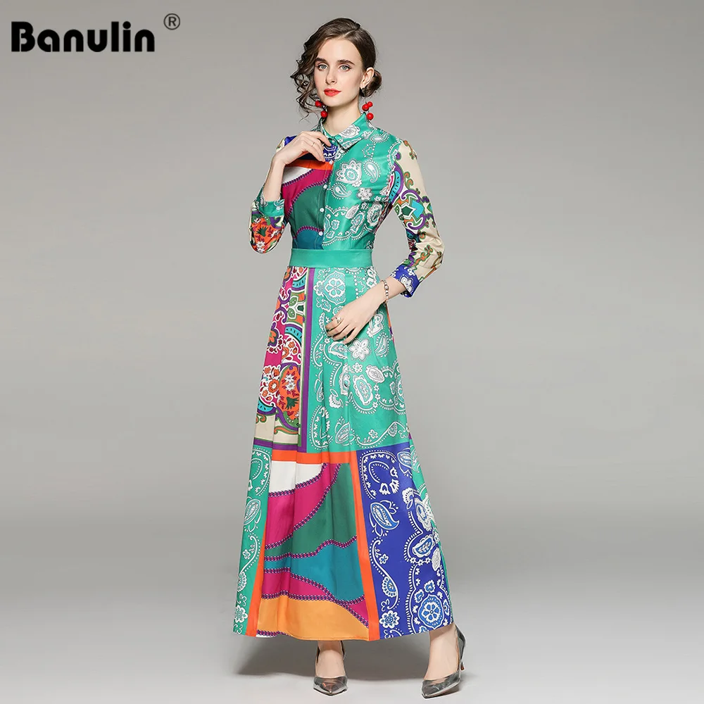 Banulin Fall 2021 Womens Fashion Runway Long Sleeve Dress Contrast Color Vintage Print Elegant Party Long Maxi Dress Vestidos
Banulin Fall 2021 Womens Fashion Runway Long Sleeve Dress Contrast Color Vintage Print Elegant Party Long Maxi Dress Vestidos