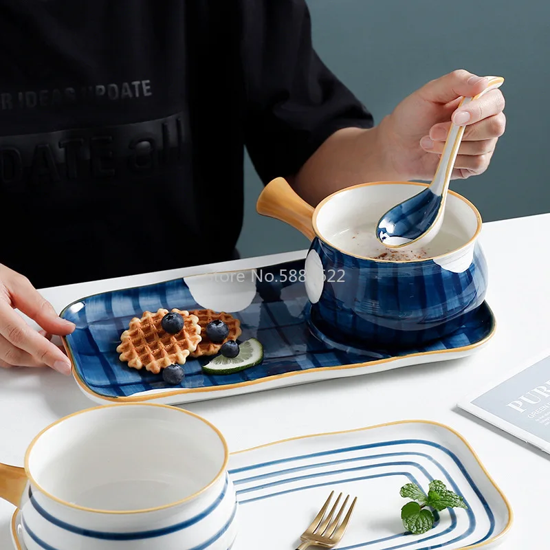 Breakfast plate set Japanese children ceramic plate home breakfast plate with handle bowl creative milk bowl
Breakfast plate set Japanese children ceramic plate home breakfast plate with handle bowl creative milk bowl