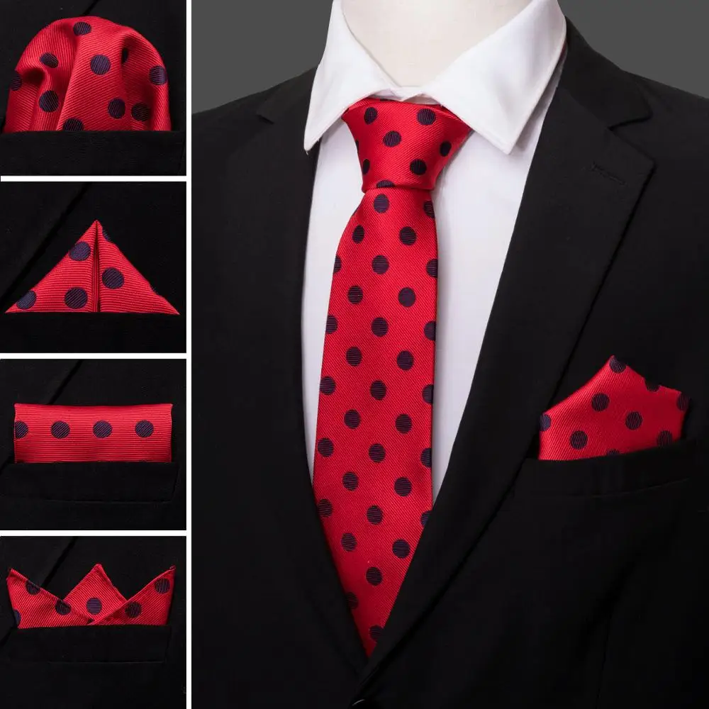 Мужской галстук в красный горошек шелковый для мужчин деловой подарок вечерние
