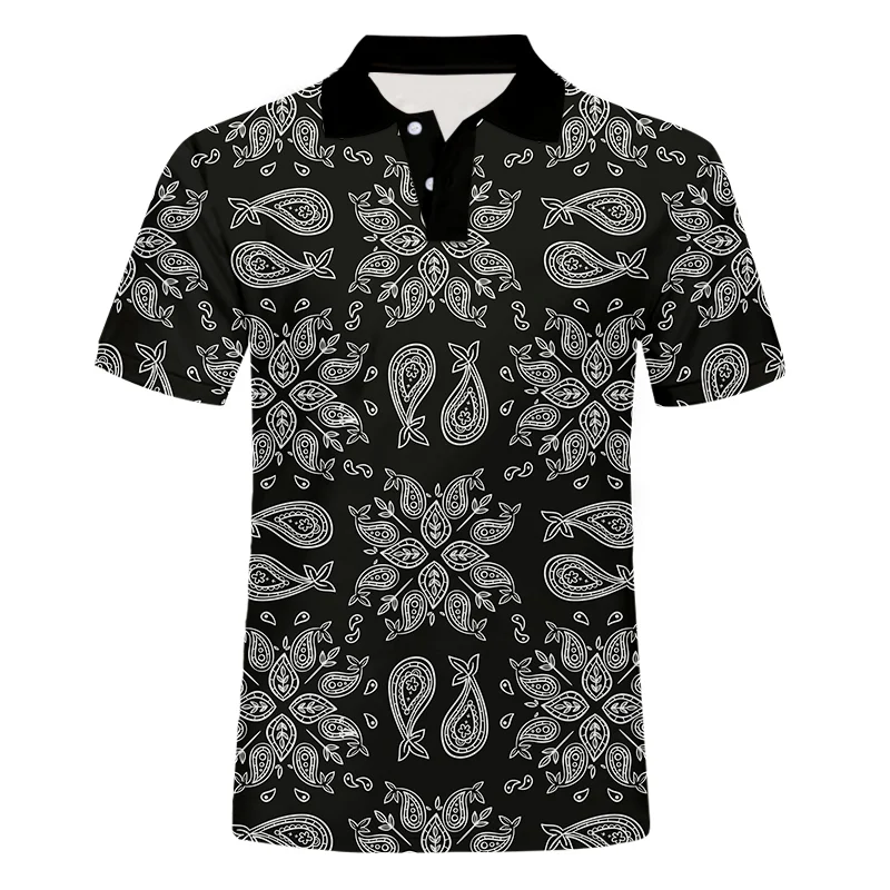 Мужская рубашка-поло с принтом пейсли и коротким рукавом, в стиле Харадзюку
Мужская рубашка-поло с принтом пейсли и коротким рукавом, в стиле Харадзюку
