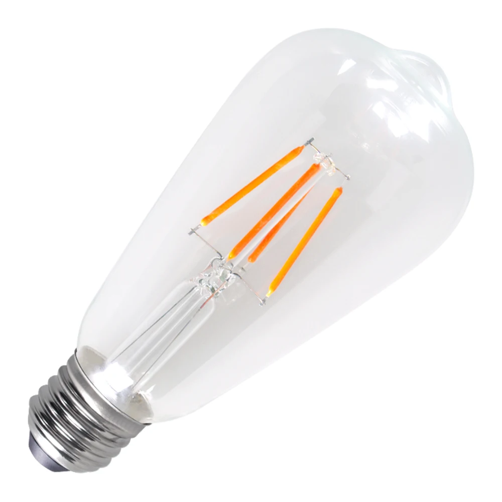 Винтажная Светодиодная лампа Эдисона ST64 E27 2 Вт 4 6 8 AC 220 В прозрачная стеклянная