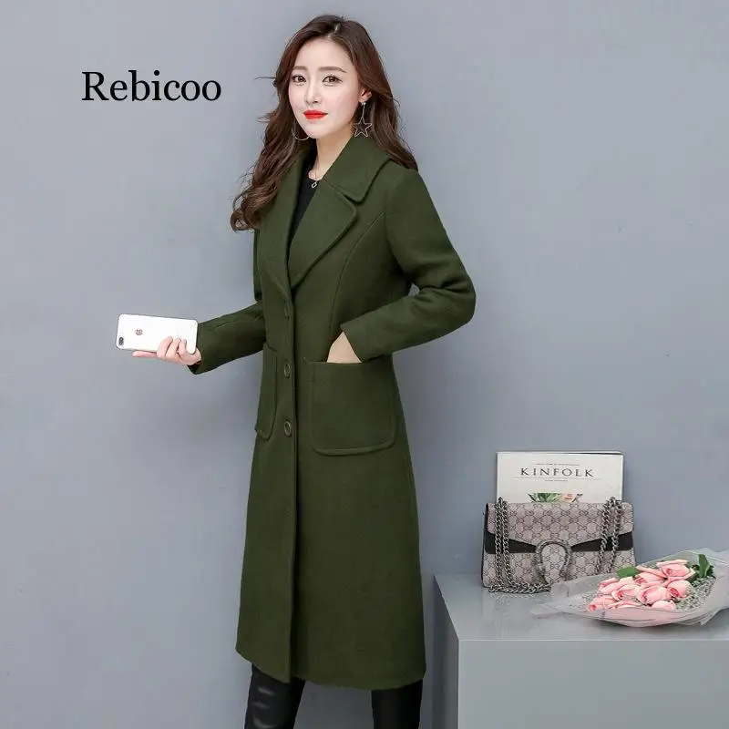 New Autumn Winter Women Coat Plus Size Fashion Turn-Down Collar Pockets Solid Long Woolen Blends Coat For Women Large Outerwear
New Autumn Winter Women Coat Plus Size Fashion Turn-Down Collar Pockets Solid Long Woolen Blends Coat For Women Large Outerwear