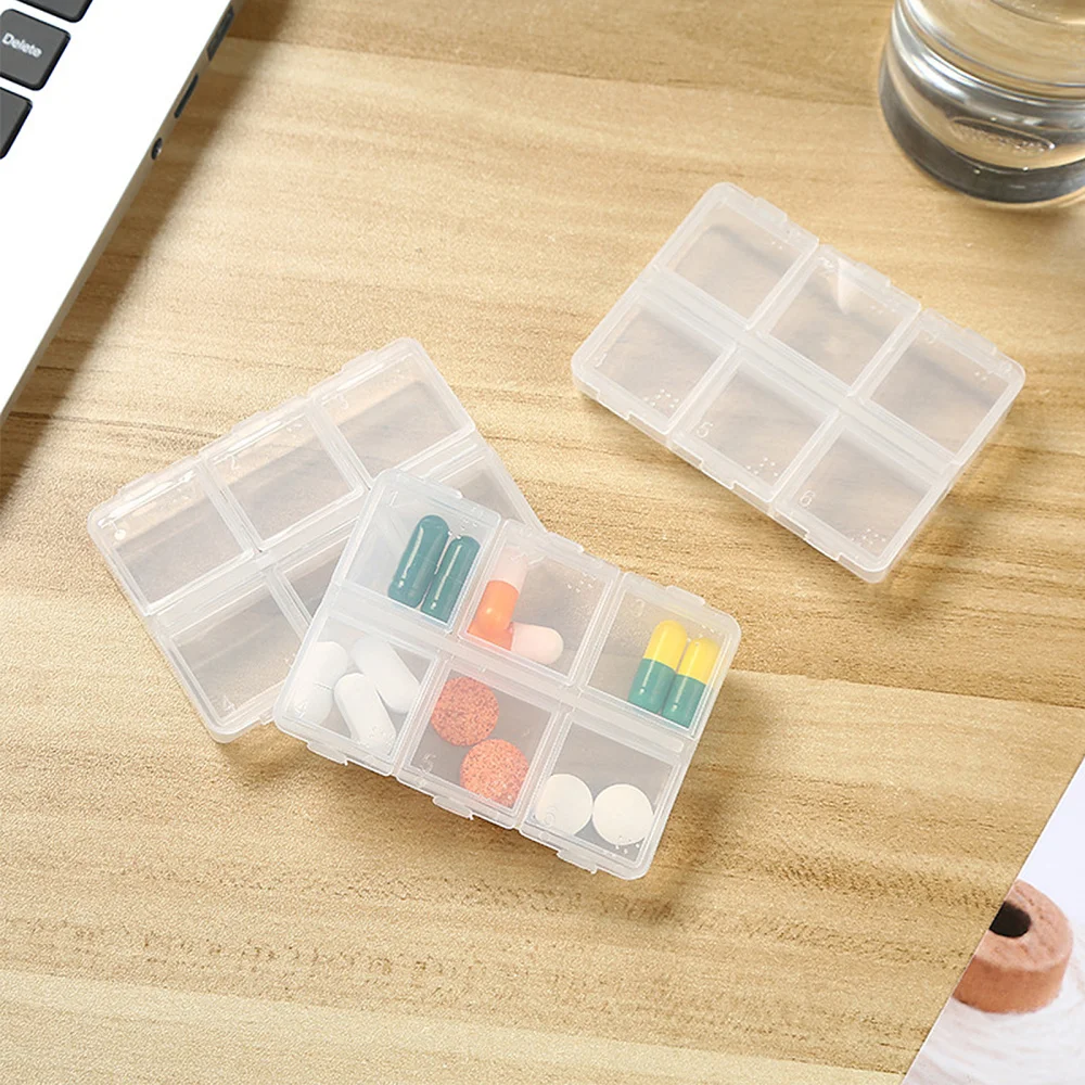 6 Pcs Pill Containers Compartment Boxes Pill Boxes with Braille (Transparent)
6 Pcs Pill Containers Compartment Boxes Pill Boxes with Braille (Transparent)