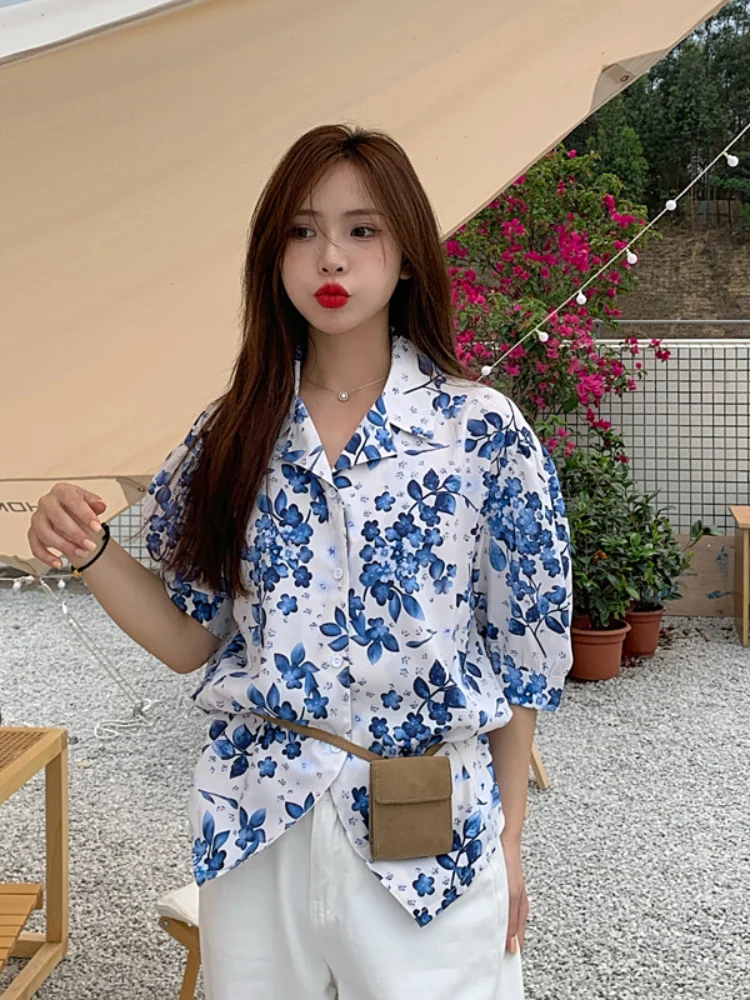 Chiffon Loose Women's Blouses New Casual Blouse Floral V-neck Shirt Summer Fashion Short Sleeve Top Houthion
Chiffon Loose Women's Blouses New Casual Blouse Floral V-neck Shirt Summer Fashion Short Sleeve Top Houthion