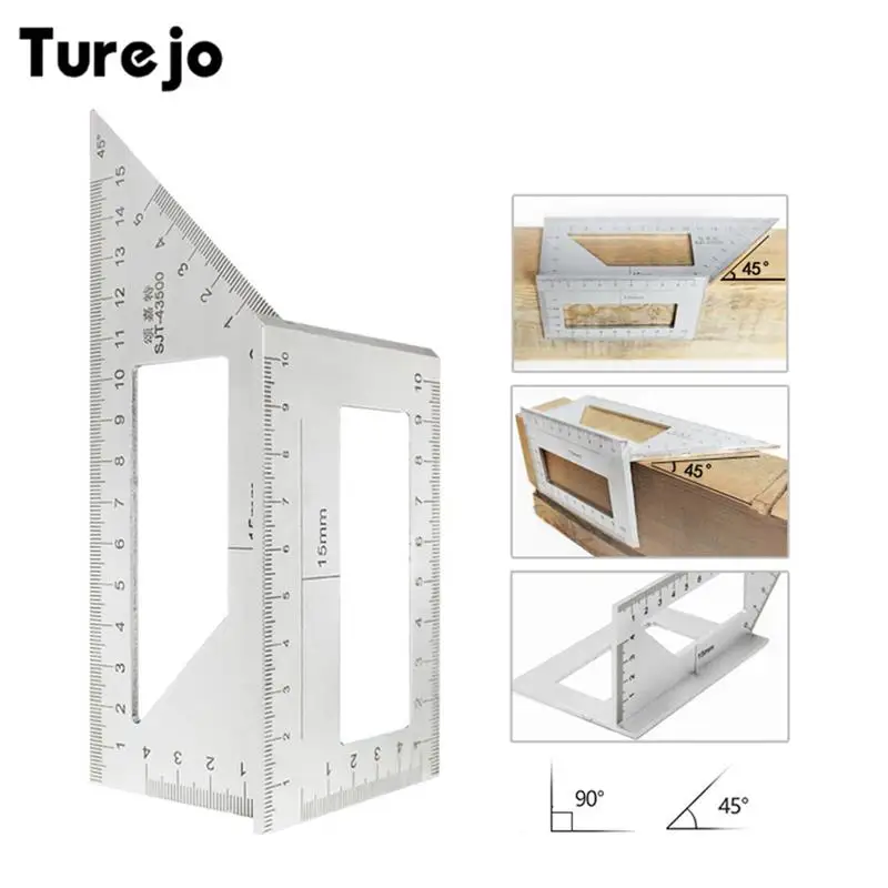 T-Shaped Angle Ruler 45/90 Degree Square Gauge Angle Ruler Aluminum Alloy Multifunctional Measuring Woodworking Tool Gauges 
T-Shaped Angle Ruler 45/90 Degree Square Gauge Angle Ruler Aluminum Alloy Multifunctional Measuring Woodworking Tool Gauges