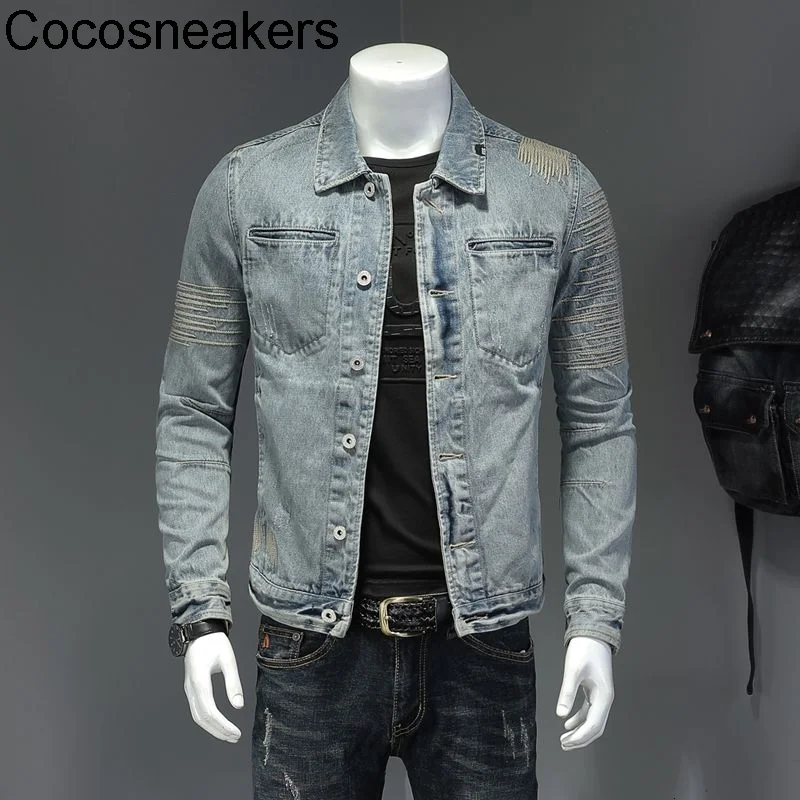 Новое весеннее легкое джинсовое пальто с индивидуальной вышивкой 
Новое весеннее легкое джинсовое пальто с индивидуальной вышивкой