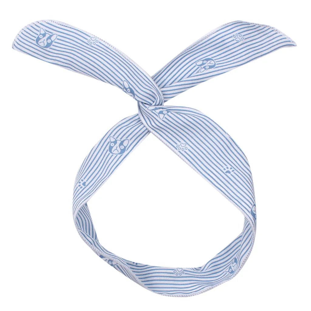 Headband Women's Hair Accesories Wire Straight Band Dog Striped Print Hoop Velvet Turban | Аксессуары для одежды