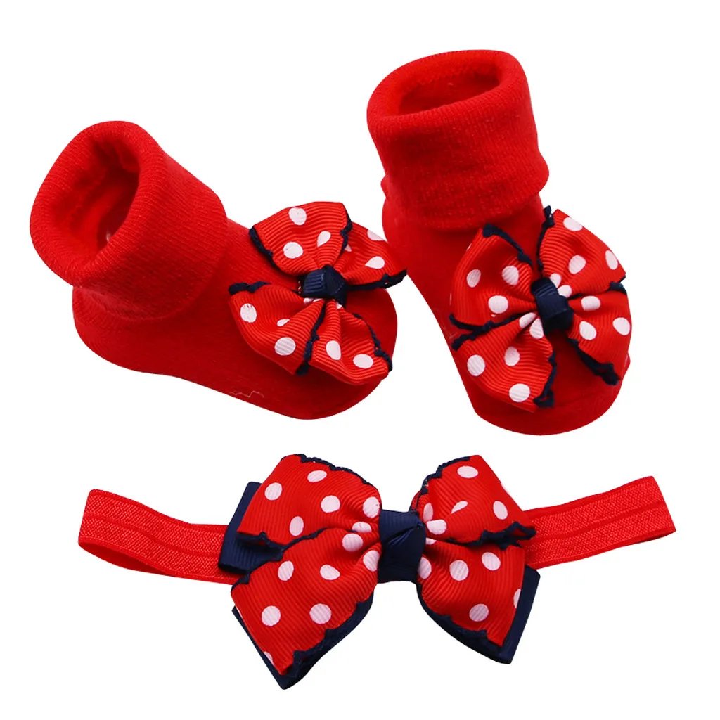 2 Pcs/set Baby Socks Set Infant Girls Polka Dot Big Bowknot Anti-slip Socks+ Headband Autumn Winter Newborn Photography Props
2 Pcs/set Baby Socks Set Infant Girls Polka Dot Big Bowknot Anti-slip Socks+ Headband Autumn Winter Newborn Photography Props