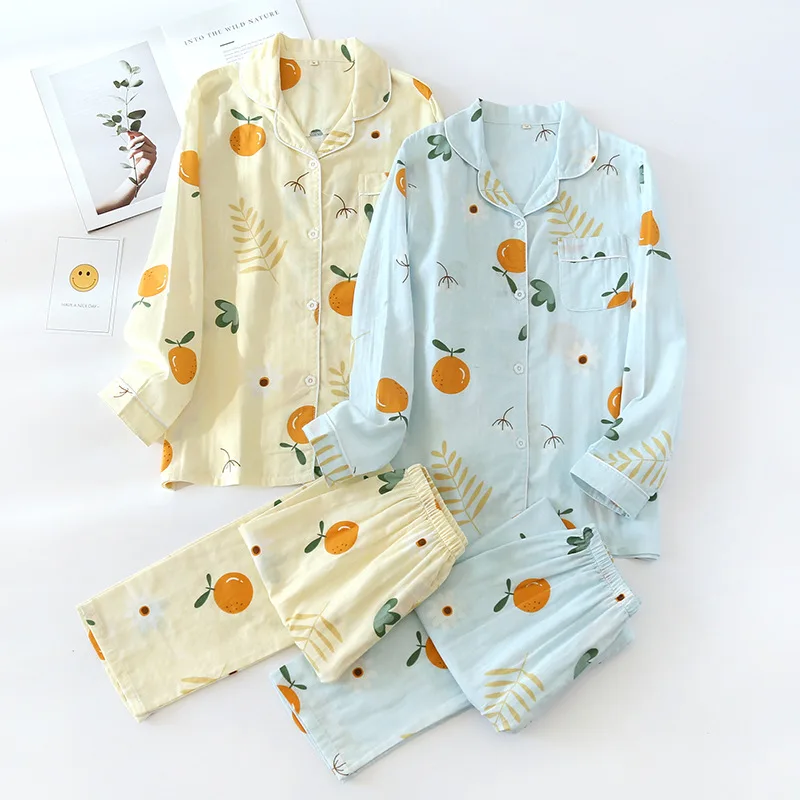 Cotton Pyjama Set Women Autumn/winter Long Sleeve Pure Cotton Yarn Female Homewear Hot Sell Fashion Two-piece Set Lady Pajamas
Cotton Pyjama Set Women Autumn/winter Long Sleeve Pure Cotton Yarn Female Homewear Hot Sell Fashion Two-piece Set Lady Pajamas