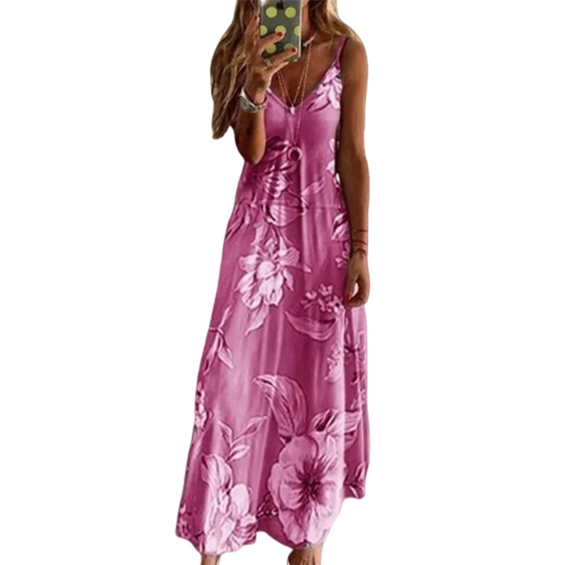 Women Printed Long Dress Sleeveless V-Neck Fit and Flare Dress Floral-Printed Ankle-Length Dresses 6 Colors S-3XL
Women Printed Long Dress Sleeveless V-Neck Fit and Flare Dress Floral-Printed Ankle-Length Dresses 6 Colors S-3XL