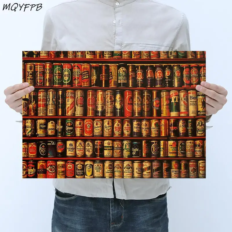 

A Complete Collection of Beer Kraft Paper Poster Home Room Decoration Painting Core 50.5x35cm