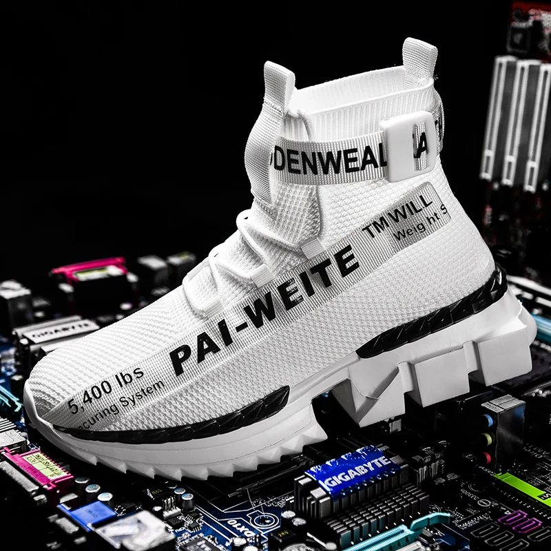 Fashion Flying Woven Sock Shoes Men High Top Chunky Outdoor Sneakers Men Damping Non-slip Shoes Men Casual Shoes Zapatos Hombre
Fashion Flying Woven Sock Shoes Men High Top Chunky Outdoor Sneakers Men Damping Non-slip Shoes Men Casual Shoes Zapatos Hombre