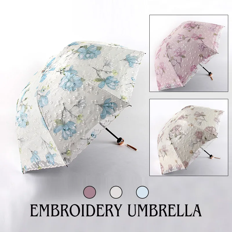 Embroidered lace umbrella Elegant Lady Sunshade Black Rubber Double-layer Three Folding Princess Sweet Lace Parasol Gifts
Embroidered lace umbrella Elegant Lady Sunshade Black Rubber Double-layer Three Folding Princess Sweet Lace Parasol Gifts