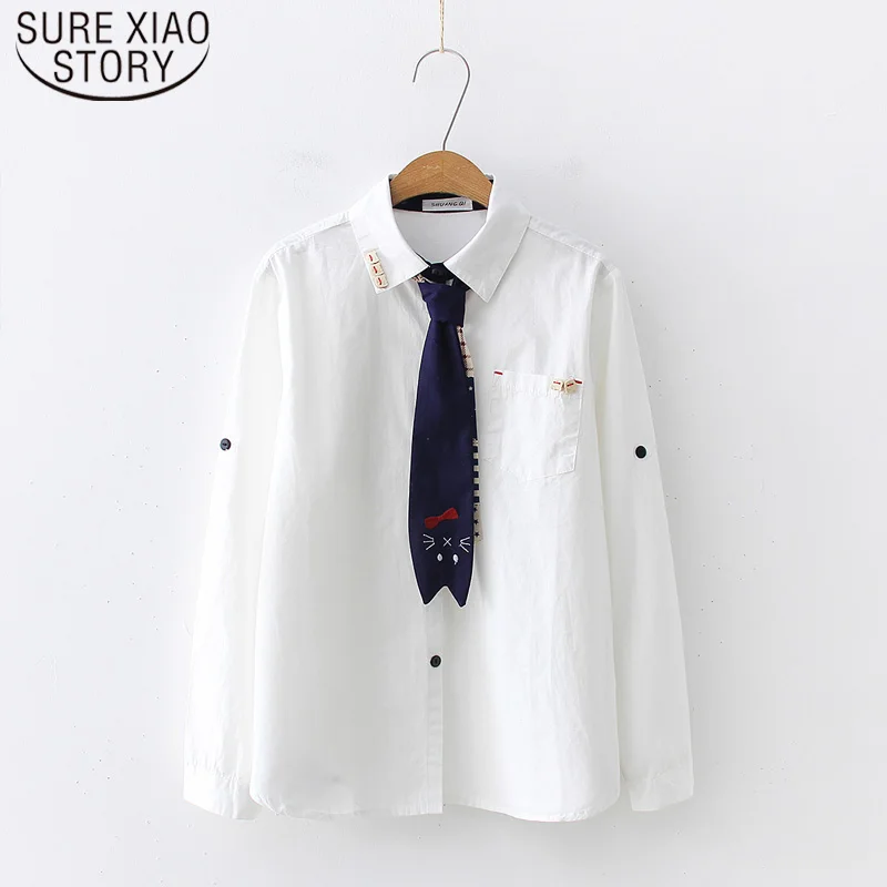 Cotton Fashion Long Sleeve Shirts Spring 2021 New White Women Blouses Cartoon Tie Leisure Preppy Ladies Tops Plus Size 7439 50
Cotton Fashion Long Sleeve Shirts Spring 2021 New White Women Blouses Cartoon Tie Leisure Preppy Ladies Tops Plus Size 7439 50