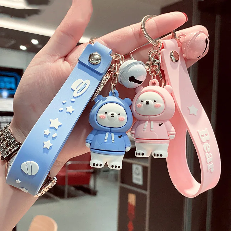 Creative Hoodie Polar Bear Keychain Cute Animal Keyring Cartoon Doll Bag Pendant Car Key Ring Chain Accessories Gift for Kids
Creative Hoodie Polar Bear Keychain Cute Animal Keyring Cartoon Doll Bag Pendant Car Key Ring Chain Accessories Gift for Kids
