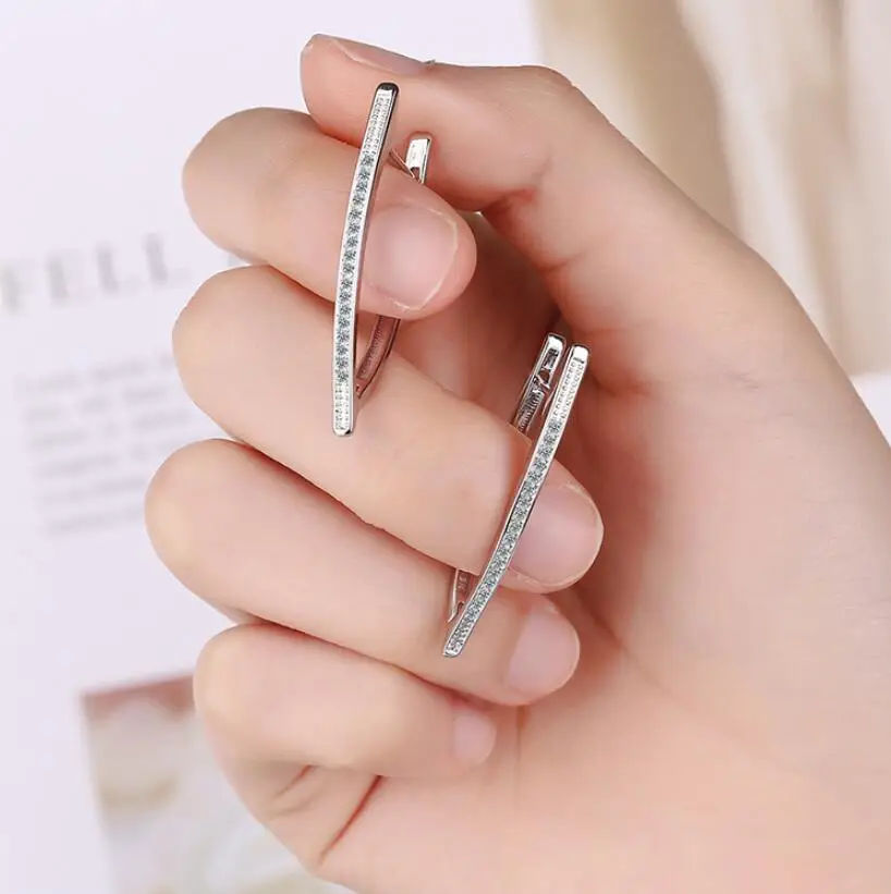 925 Sterling Silver Zircon Geometric Big Stud Earrings For Women Girls Wedding Party Jewelry Pendientes eh760
925 Sterling Silver Zircon Geometric Big Stud Earrings For Women Girls Wedding Party Jewelry Pendientes eh760