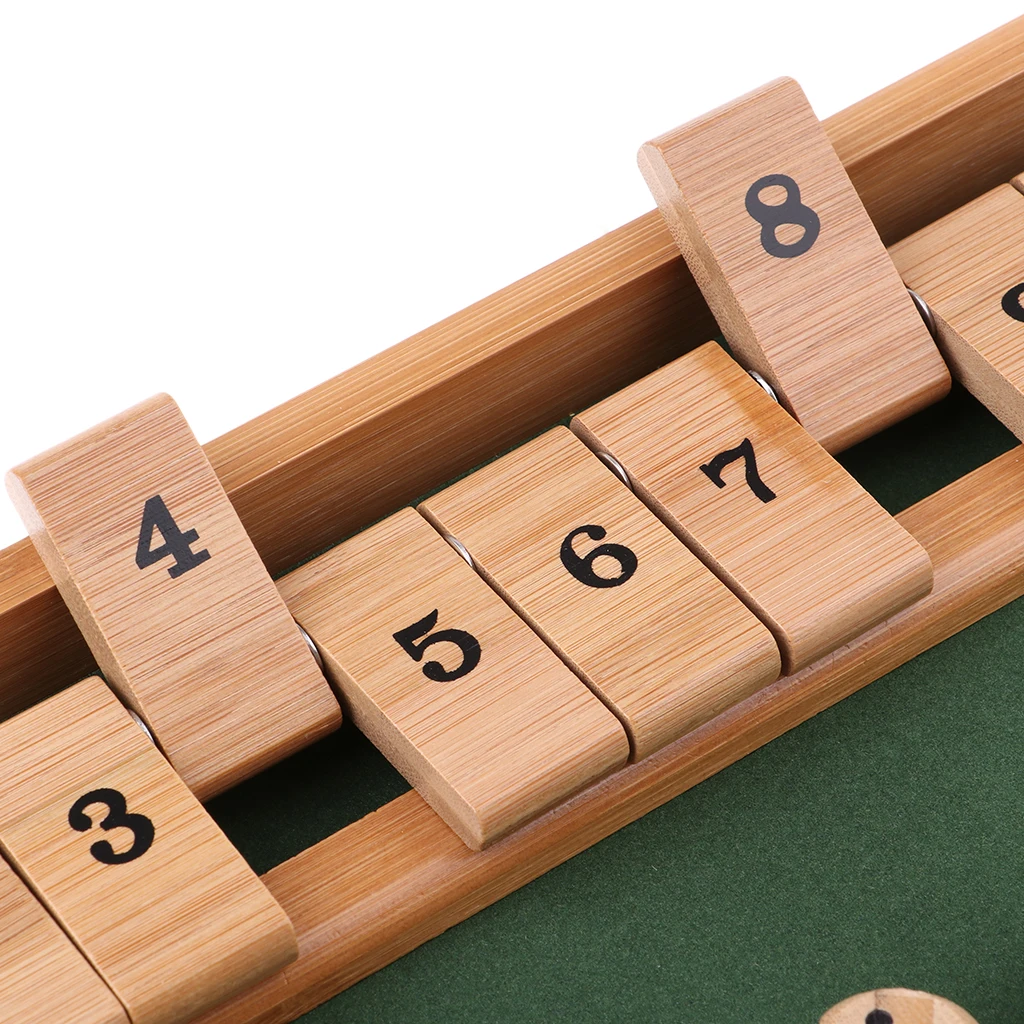 Wood Deluxe 1-12 Number Shut the Box Dice Board Game Toy for Party Playing
Wood Deluxe 1-12 Number Shut the Box Dice Board Game Toy for Party Playing