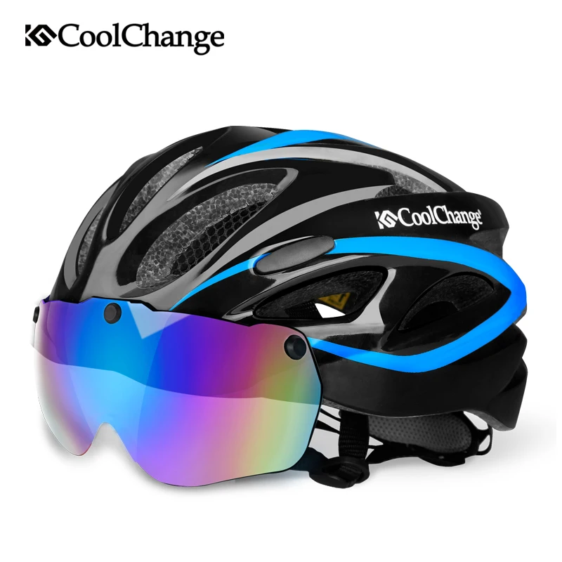 CoolChange велосипедный шлем ветрозащитные мужские линзы цельноформованные 18