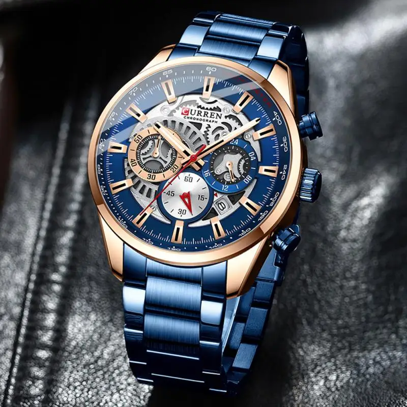 Curren Mens Luxury Casual Quartz Wristwatches with Luminous Hands Sport Chronograph Clock Stainless Steel Wrist Watches for Male
Curren Mens Luxury Casual Quartz Wristwatches with Luminous Hands Sport Chronograph Clock Stainless Steel Wrist Watches for Male
