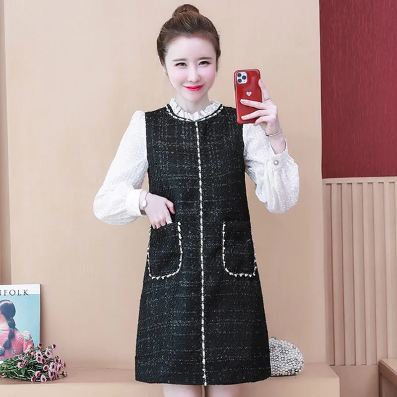 2021 autumn winter fashion Tweed Dress Tweed Dress long Sleeve Patchwork Plaid casual Dress Vestidos
2021 autumn winter fashion Tweed Dress Tweed Dress long Sleeve Patchwork Plaid casual Dress Vestidos