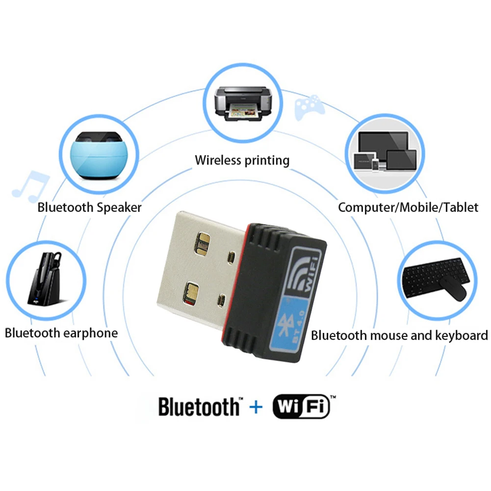 Bluetooth 4.0 150Mbps Receiver Network Card Wifi Adapter PC Laptop Accessories Portable Wireless USB Home Dongle Mini 2 In 1
Bluetooth 4.0 150Mbps Receiver Network Card Wifi Adapter PC Laptop Accessories Portable Wireless USB Home Dongle Mini 2 In 1