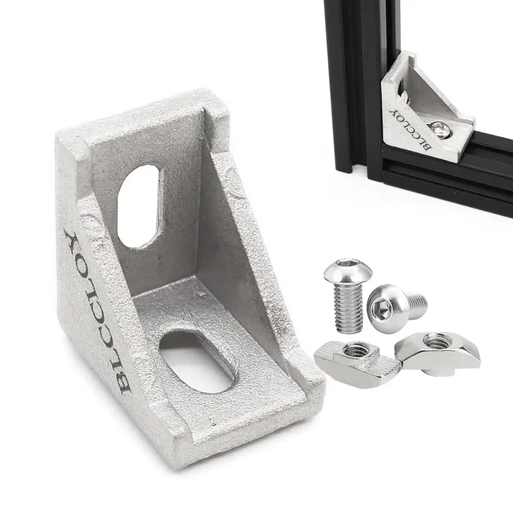 BLCCLOY Aluminium Alloys Casting Bracket, 4/10/20 Sets 2 Hole Corner Angle L Bracket for Aluminum Extrusion Profile Rail Frame
BLCCLOY Aluminium Alloys Casting Bracket, 4/10/20 Sets 2 Hole Corner Angle L Bracket for Aluminum Extrusion Profile Rail Frame