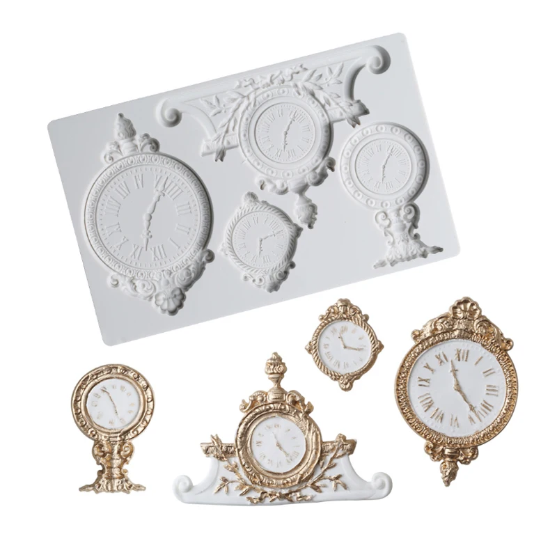 European Retro Clock Mould Silicone Mold Fondant Cake Decorating Tool Gumpaste Sugarcraft Chocolate Forms Bakeware Tools
European Retro Clock Mould Silicone Mold Fondant Cake Decorating Tool Gumpaste Sugarcraft Chocolate Forms Bakeware Tools