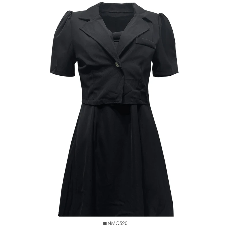 Women's New Suit One Button Short Short Suit Short Sleeve Coat Bow High Waist Suspender Dress
Women's New Suit One Button Short Short Suit Short Sleeve Coat Bow High Waist Suspender Dress
