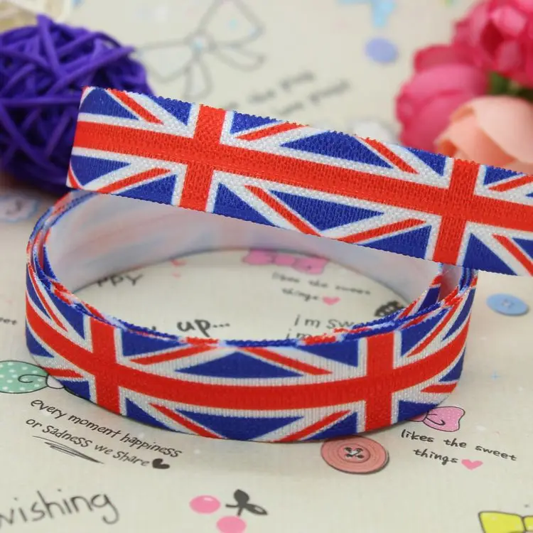 DHK 5/8'' 5yards Fold Over Elastic FOE union jack printed ribbon headband hair band diy decoration OEM Wholesale E225
DHK 5/8'' 5yards Fold Over Elastic FOE union jack printed ribbon headband hair band diy decoration OEM Wholesale E225
