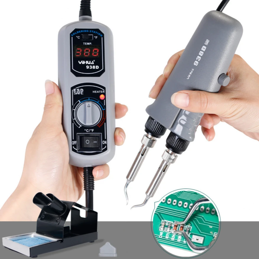 YIHUA 938D SMD Tweezer Soldering Iron Electric Iron Constant Temperature Heating Portable Repair Rework Tweezers Soldering Irons
YIHUA 938D SMD Tweezer Soldering Iron Electric Iron Constant Temperature Heating Portable Repair Rework Tweezers Soldering Irons