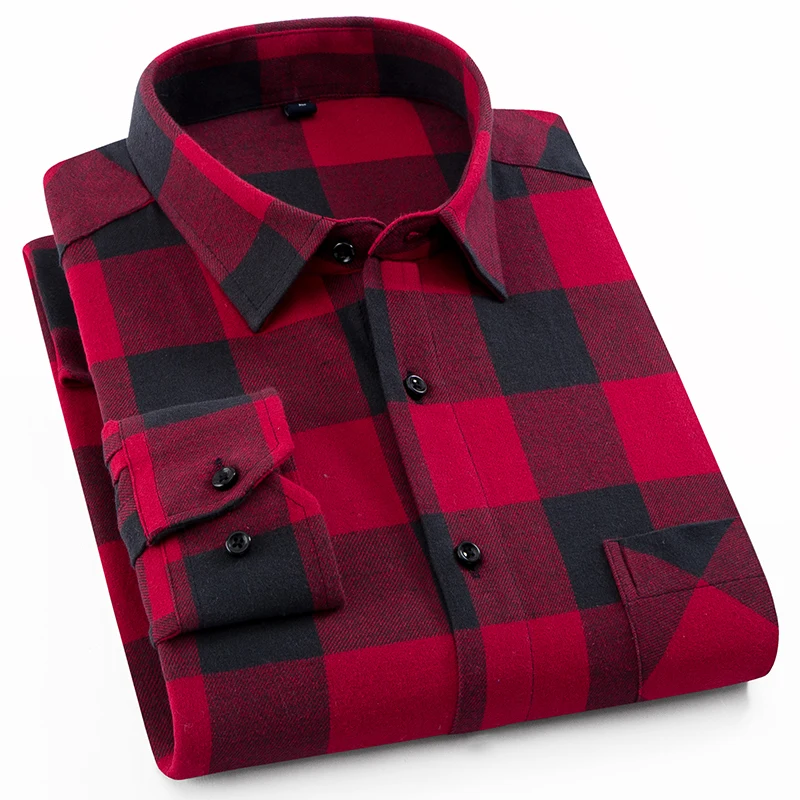 Men's Fashion 100% Cotton Brushed Flannel Shirts Single Pocket Long Sleeve Slim-fit Youthful Soft Casual Plaid Checkered Shirt
Men's Fashion 100% Cotton Brushed Flannel Shirts Single Pocket Long Sleeve Slim-fit Youthful Soft Casual Plaid Checkered Shirt