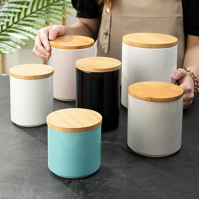 500/800ML Ceramic Food Storage Containers Coffee Storage Bottle with Wood Lid Kitchen Storage Container Kitchen Containers Set
500/800ML Ceramic Food Storage Containers Coffee Storage Bottle with Wood Lid Kitchen Storage Container Kitchen Containers Set