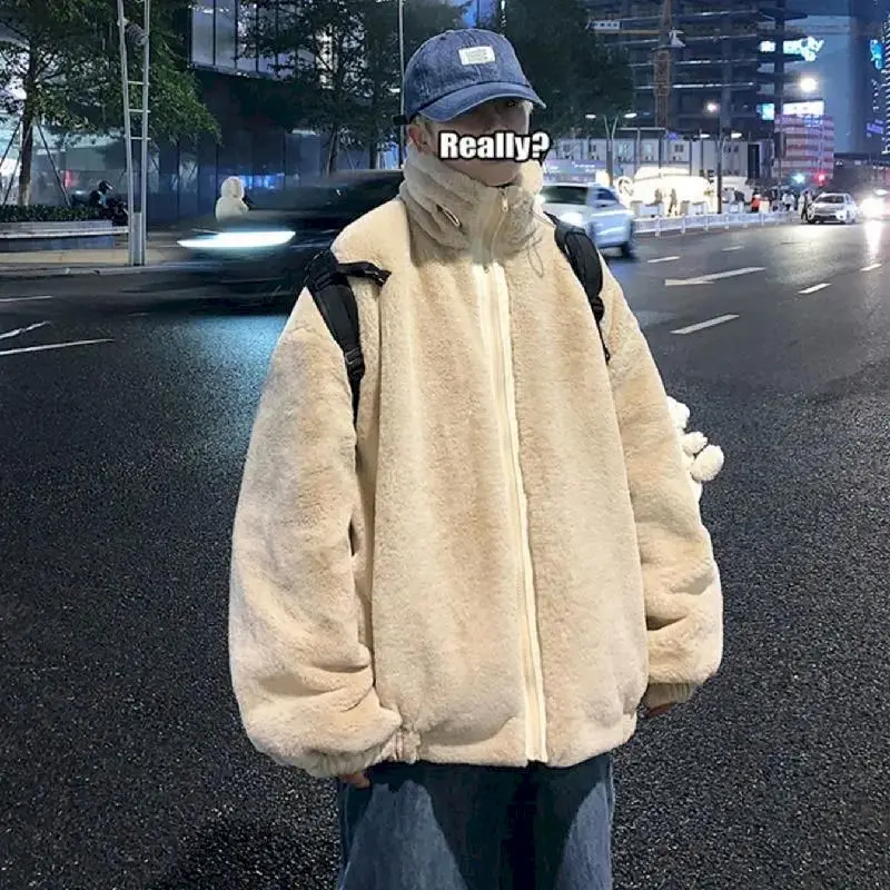2021 Lamb Wool Cotton Jacket Men's Coat Korean Fashion Handsome Plus Velvet Padded Loose Bf Student Casual Cotton Jacket Men No
2021 Lamb Wool Cotton Jacket Men's Coat Korean Fashion Handsome Plus Velvet Padded Loose Bf Student Casual Cotton Jacket Men No