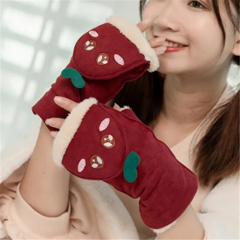 Winter Warm Thick Women Soft Plush Suede Leather Glove Outdoor Sports Ski Mittens Cute Fingerless Gloves Student
Winter Warm Thick Women Soft Plush Suede Leather Glove Outdoor Sports Ski Mittens Cute Fingerless Gloves Student