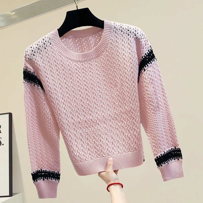 Woman Sweater 2021 Autumn Winter New Women's Pullover Hollow-out Loose Sweaters Contrast Color Thin Knitted Sweaters Pullovers
Woman Sweater 2021 Autumn Winter New Women's Pullover Hollow-out Loose Sweaters Contrast Color Thin Knitted Sweaters Pullovers