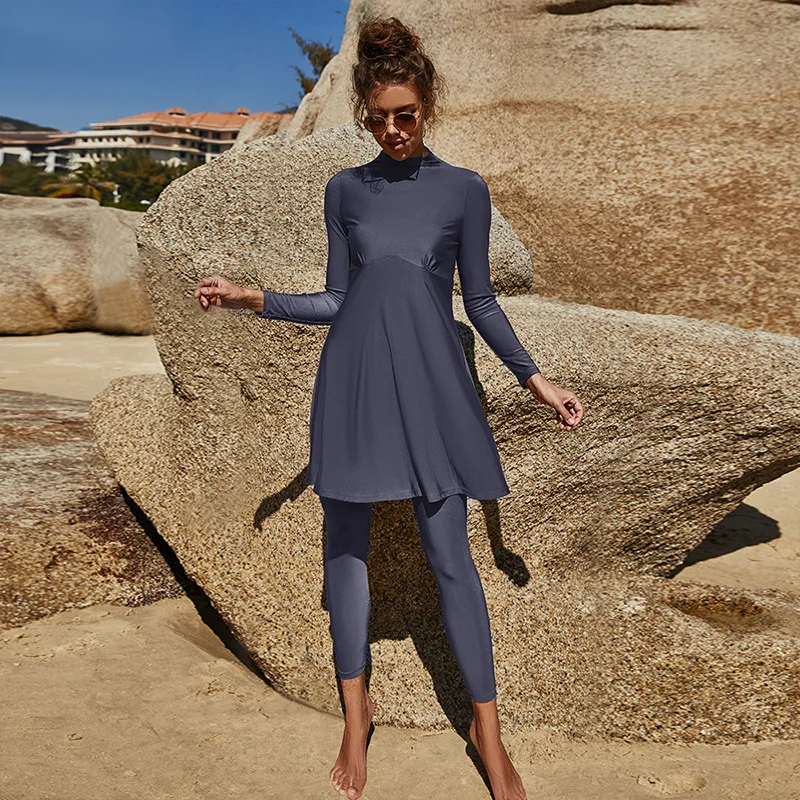 Летние мусульманские купальники Burkini Женский комплект из двух предметов