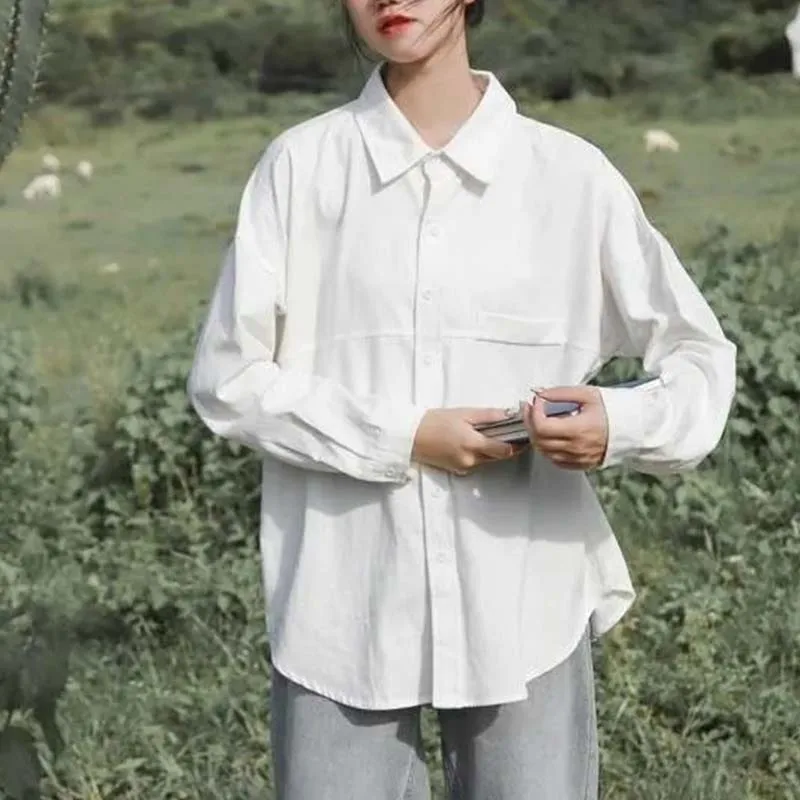 EBAIHUI Women's White Shirt Spring Loose Long Sleeve Blouses Solid Color Office Lady Elegant Top Women Oversized Women's Blouse 
EBAIHUI Women's White Shirt Spring Loose Long Sleeve Blouses Solid Color Office Lady Elegant Top Women Oversized Women's Blouse