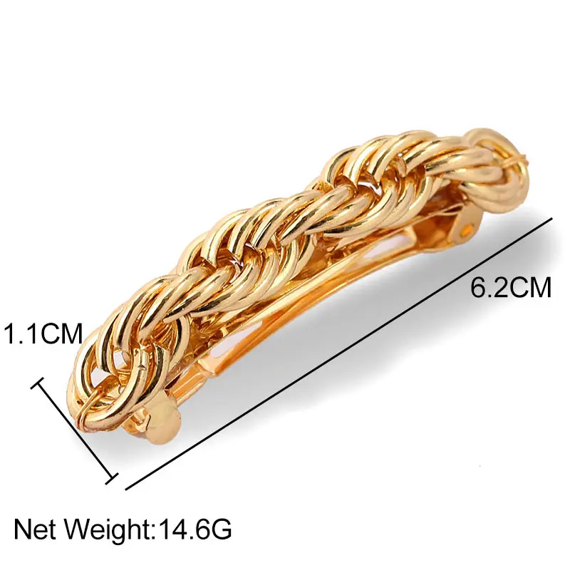 Trendy Metal Twisted Rope Hair Clip Pins For Girls Gold Color Geometric Simple Barrettes Fashion Headwear Accessories Jewelry
Trendy Metal Twisted Rope Hair Clip Pins For Girls Gold Color Geometric Simple Barrettes Fashion Headwear Accessories Jewelry