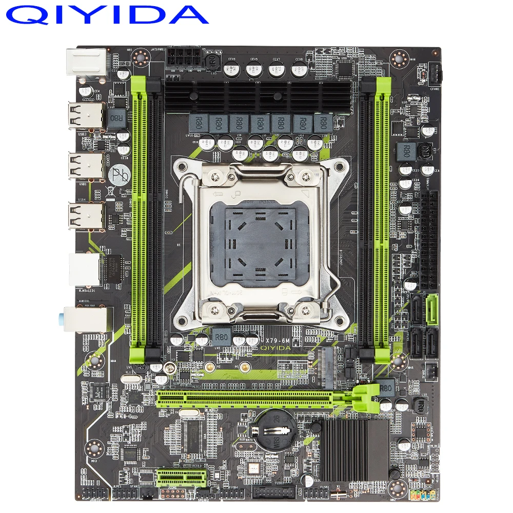 Материнская плата QIyida X79 6M X79chip SATA3.0 M.2 поддержка памяти DDR3 REGECC и процессора Xeon E5 |