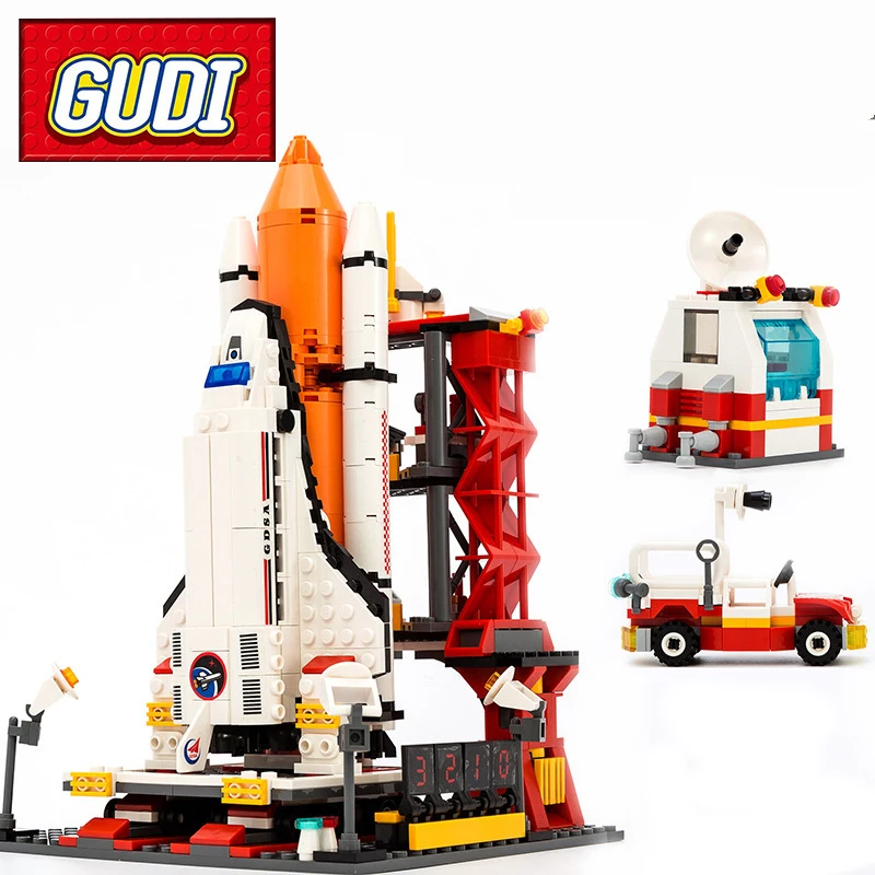 Набор строительных блоков GUDI 8815 City Spaceport Space шаттл 679 шт. Детский развивающий