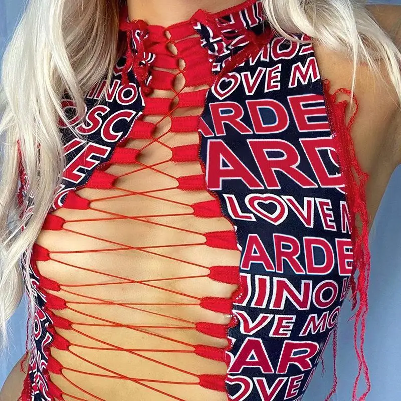 Sexy Sleeveless Vest Girl Autumn And Winter 2020 New Popular Reverse Side Hollow Strap Letter Printing Top
Sexy Sleeveless Vest Girl Autumn And Winter 2020 New Popular Reverse Side Hollow Strap Letter Printing Top