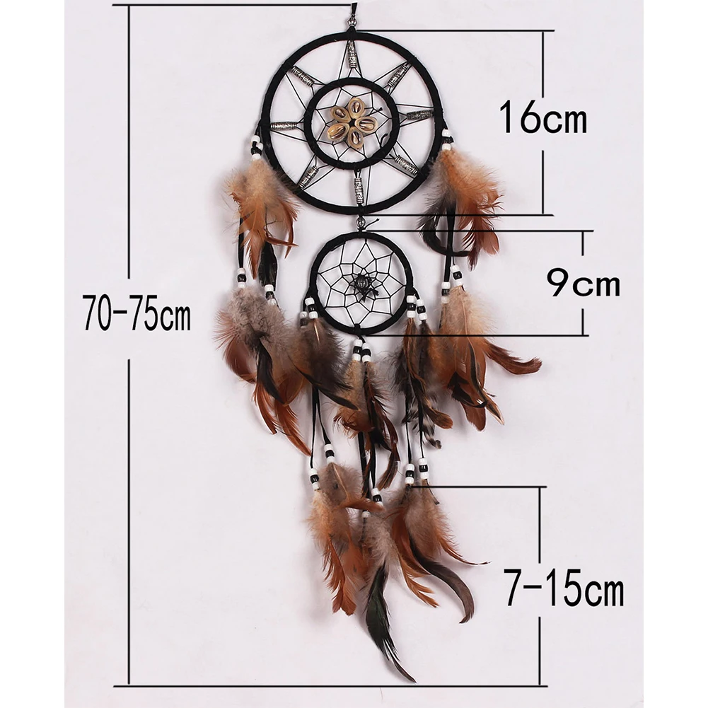 Feather Dreamcatcher Handmade Dream Catcher Net Feathers Beads Wall Hanging Decoration Brown Black Outdoor Garden Hanging Decor
Feather Dreamcatcher Handmade Dream Catcher Net Feathers Beads Wall Hanging Decoration Brown Black Outdoor Garden Hanging Decor