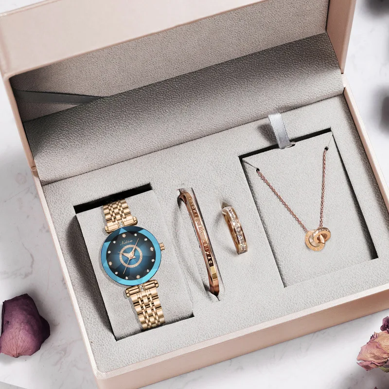 2021 Fashion Elegant Dress Quartz Women Watches Waterproof Luxury Ladies Simple Blue Wristwatch For Girlfriend Gift Set
2021 Fashion Elegant Dress Quartz Women Watches Waterproof Luxury Ladies Simple Blue Wristwatch For Girlfriend Gift Set